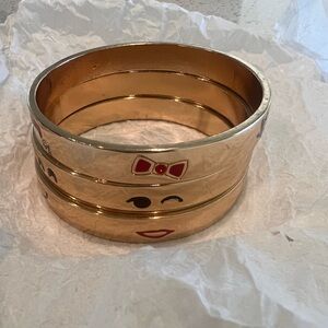 Gold Holiday Bangle Set three bracelets